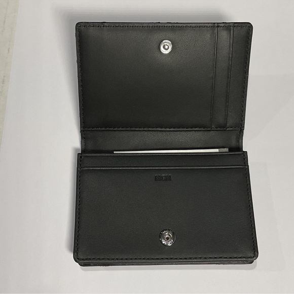 MCM Travia Quilted Card Wallet In Crushed Black Leather NWT Full Inclusion - Picture 5 of 10